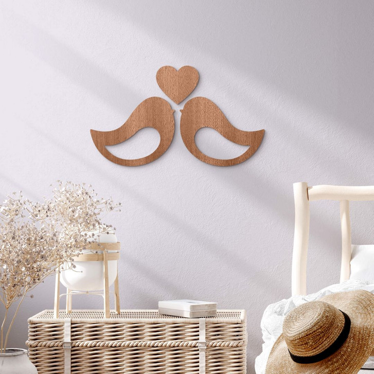 Holzkunst Mahagoni - Vogelpärchen - WA233780