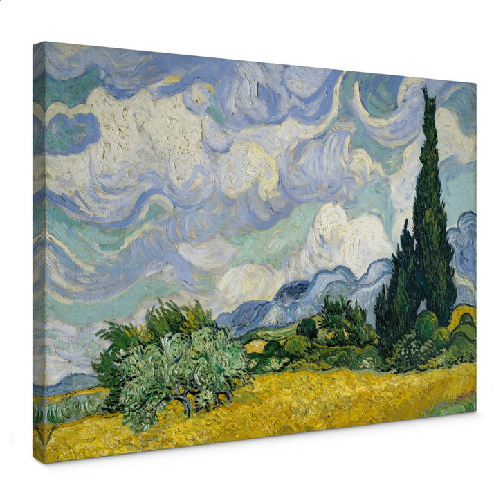 Leinwandbild van Gogh - Weizenfeld mit Zypressen - WA405141