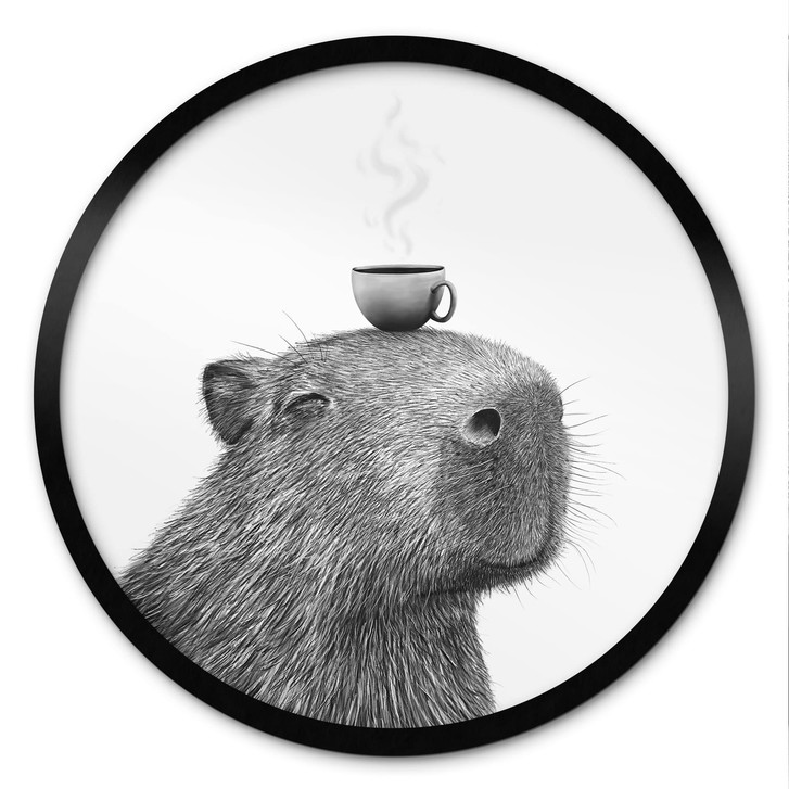 Poster Capybara Morgen Kaffee - Korenkova - Rund - WA512083