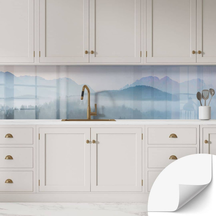 Selbstklebende Küchenrückwand Neblige Waldlandschaft im Herbst - Eisenmann - WA448229