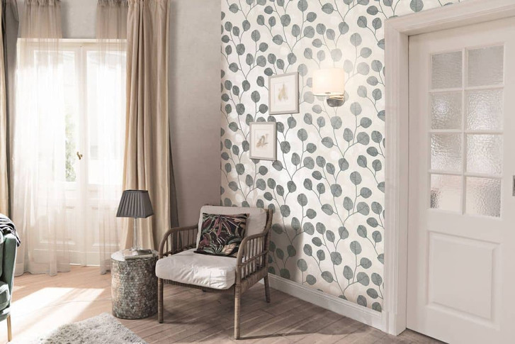 Vliestapete Grau Schwarz Weiss Floral für Wohnzimmer Schlafzimmer Küche marburg Tapete - WA445181