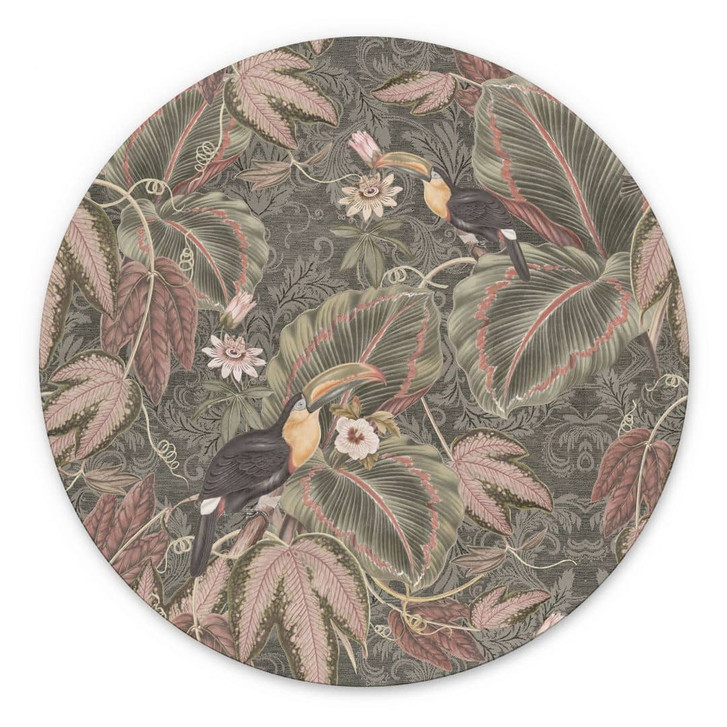 Wandbild Tukan im Tropenwald - Bloomery Decor - Alu-Dibond Rund - WA486606