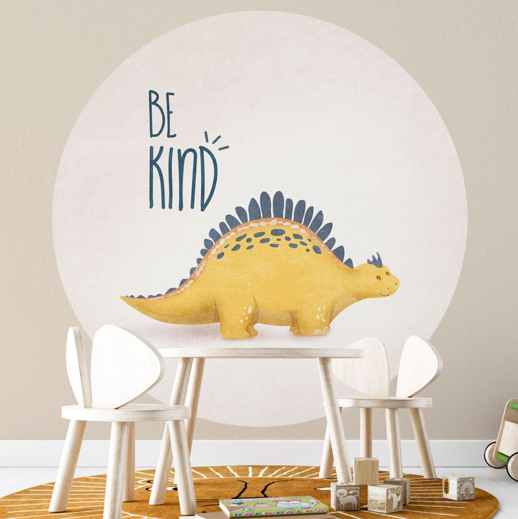 Fototapete Dino Be Kind - Stegosaurus - Tunaboylu - Rund - Selbstklebend/Vlies - WA399299