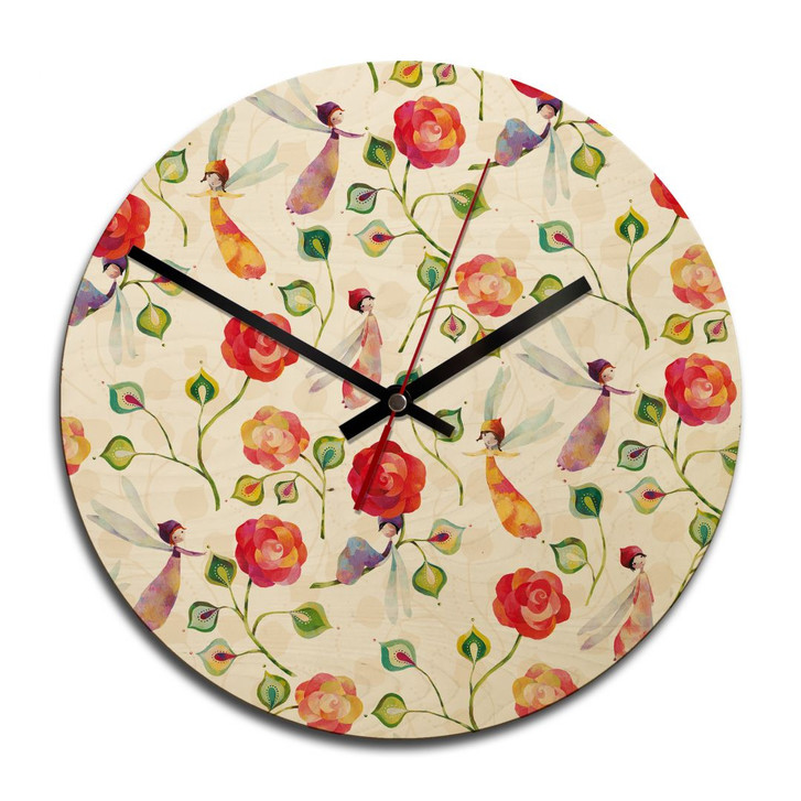 Holz-Wanduhr - Blanz - Rosenzauber  - WA245246