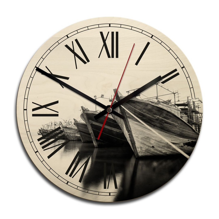 Holz-Wanduhr - Leinen los - WA233478