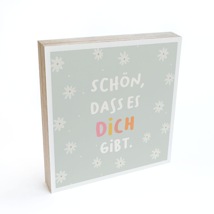 Holzbild zum Hinstellen - Mutmachspruch 