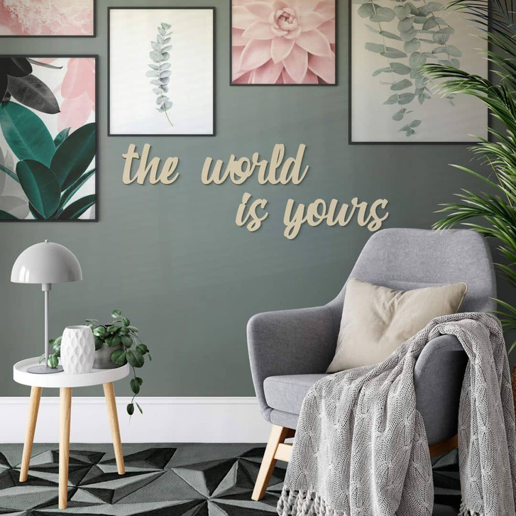 Holzbuchstaben Pappel The world is yours - WA291504