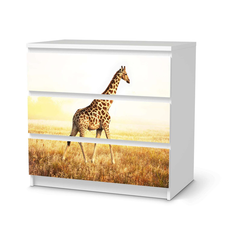 Klebefolie IKEA Malm Kommode 3 Schubladen - Savanna Giraffe - CR109863