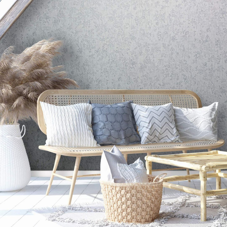 Vliestapete mit leicht opulentem Damaskmotiv weiss Grafisch - WA508698