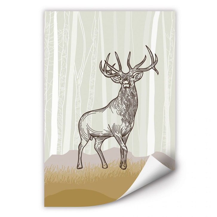 Wallprint Stolzer Hirsch - WA189452