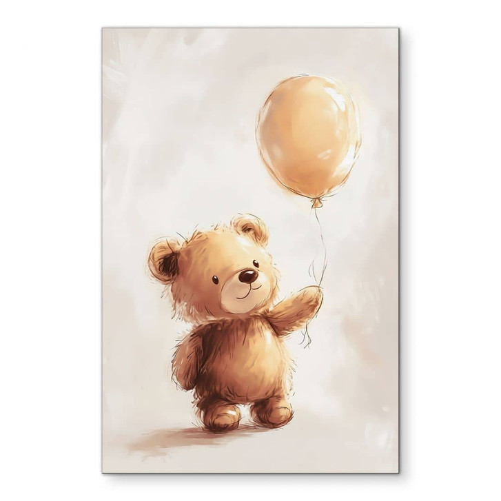 Wandbild Kleiner Teddybär mit Luftballon - Magnusson - Alu-Dibond - WA436793