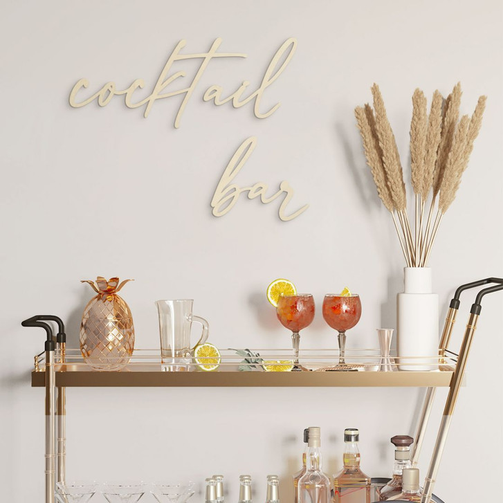 Wanddeko Schriftzug Cocktail Bar - Pappel - WA425884