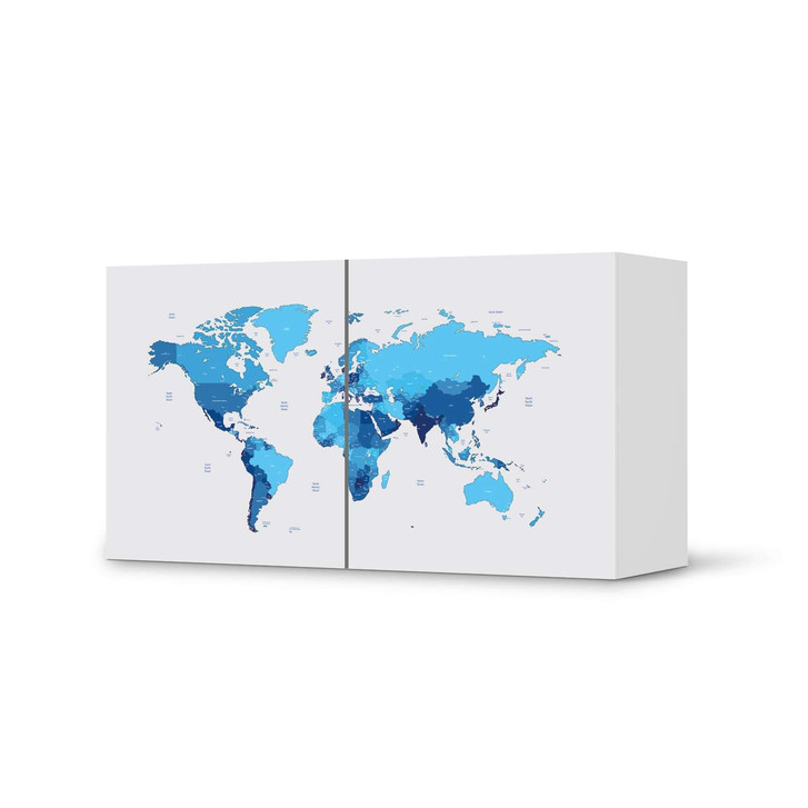 Folie IKEA Besta Regal 2 Türen (quer) - Politische Weltkarte - CR105386