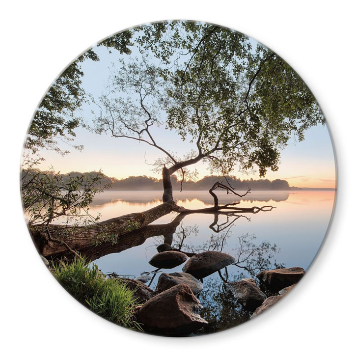 Glasbild Blick auf den See - Rund - Keller - WA399813