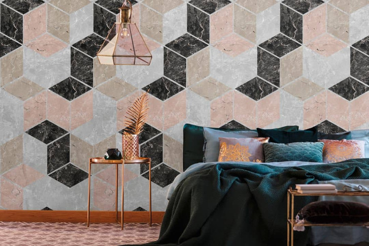 Fototapete mit Grafik grau beige - Vliestapete Kunst Livingwalls - matt und glatt - WA396557
