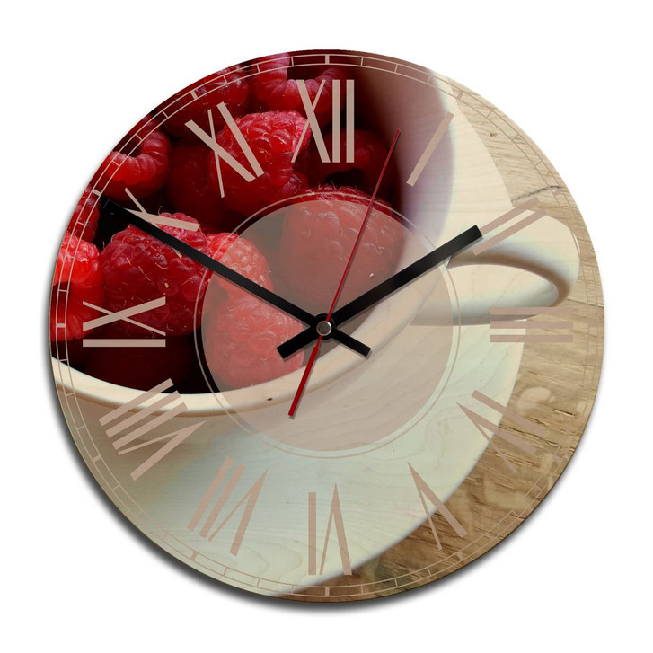 Holz-Wanduhr - Himbeer-Dessert - WA233446