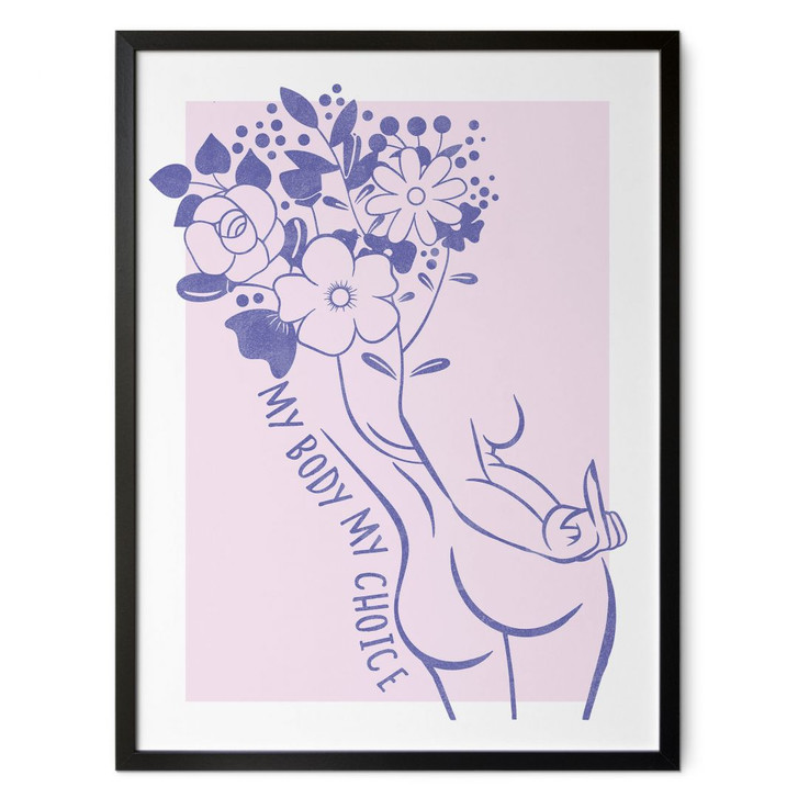 Poster Body Positivity - Line Art Floral - WA499000