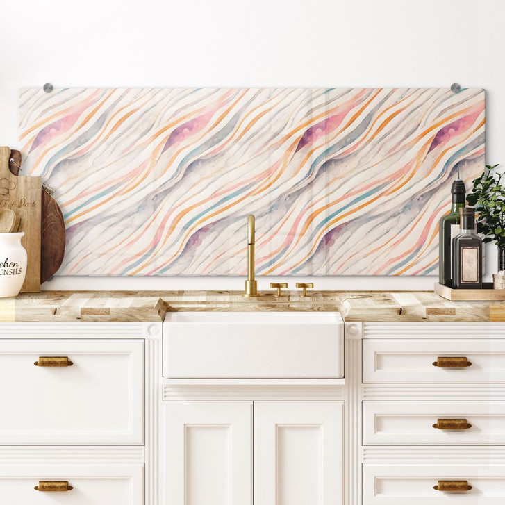 Spritzschutz Abstrakte bunte Wellen - Treechild - Panorama - WA429057