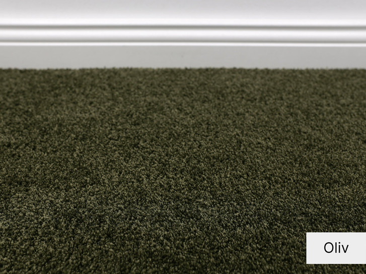 Vela Hochflor Teppichboden Meterware in oliv 27 - TS517998