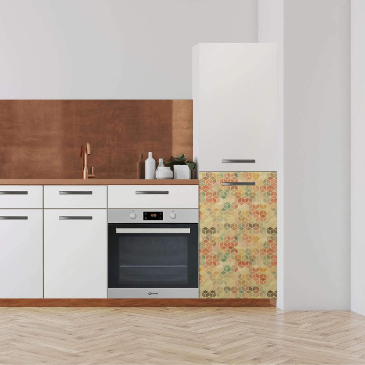 Klebefolie - Hochschrank (60x100cm) - 3D Retro Pattern - CR110525