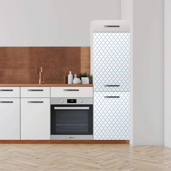 Klebefolie - Hochschrank (60x180cm) - Retro Pattern - Blau - CR110707