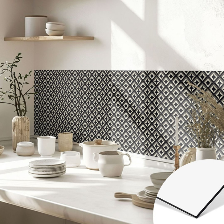 Küchenrückwand Schwarz-beige Ornamente - Treechild - WA426146