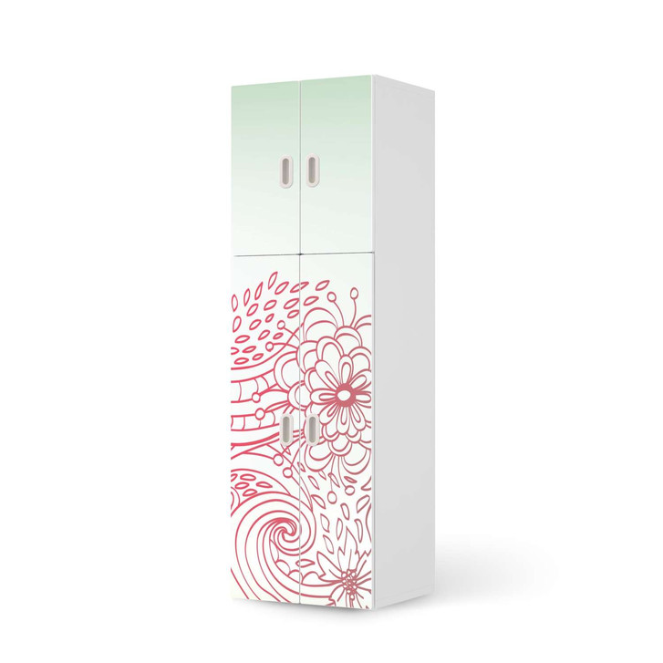 Möbelfolie IKEA Stuva / Fritids - 2 grosse und 2 kleine Türen - Floral Doodle - CR118744