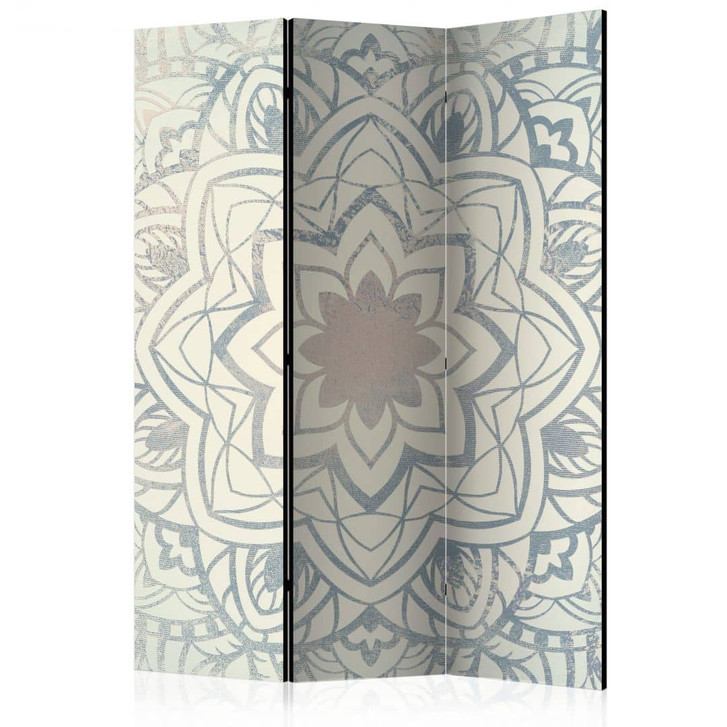 Paravent, Raumteiler freistehend, Trennwand - Winter-Mandala, 3-teilig - 135 x 172 cm - WA454398