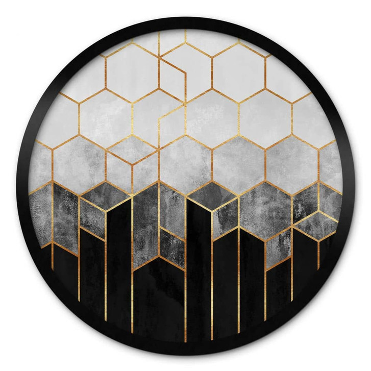 Poster Fredriksson - Schwarz und Grau - Rund - WA337302