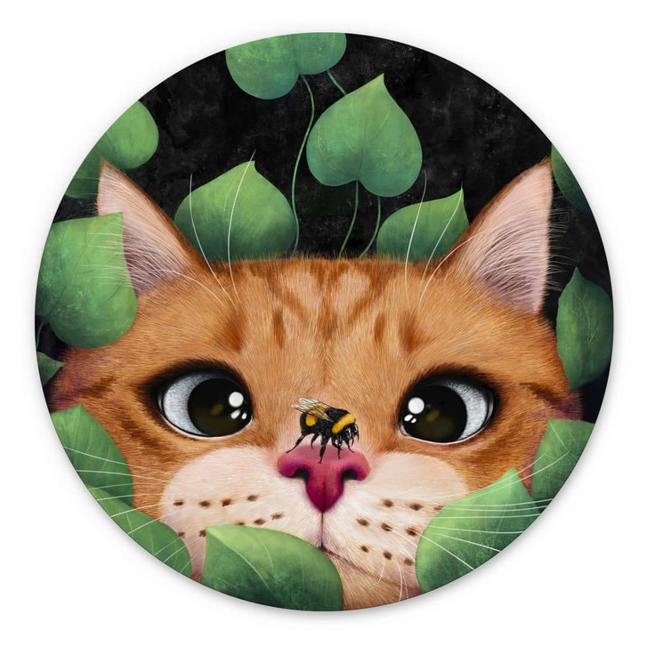 Wandbild Süsse Katze im Busch - Korenkova - Alu-Dibond Rund - WA435324