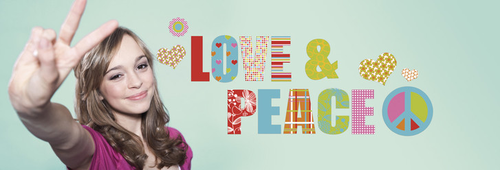 Wandsticker Love and Peace - KO17718h