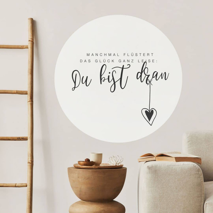 Wandtattoo Manchmal flüstert das Glück ganz leise - Rund - WA474617