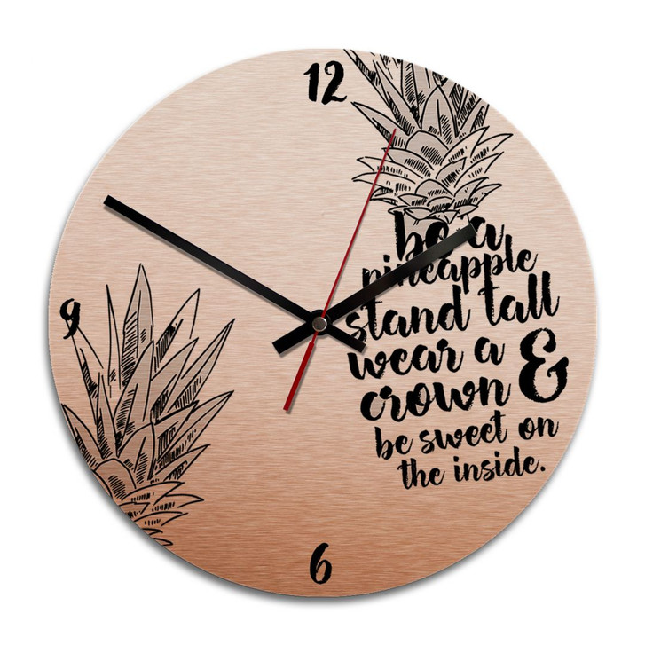 Wanduhr Alu-Dibond-Kupfereffekt - Be a pineapple - Ø 28cm - WA243314