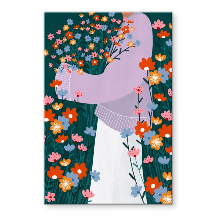 Acrylglasbild Frau im bunten Blumengarten - Müller - WA490714