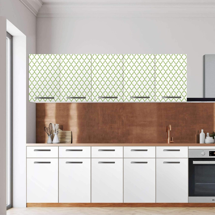Klebefolie - Wandschrank 200cm Breite - Retro Pattern - Grün - CR108662