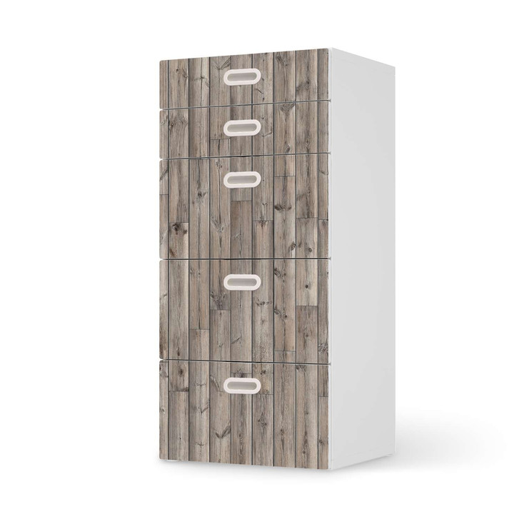 Möbel Klebefolie IKEA Stuva / Fritids Kommode - 5 Schubladen - Dark washed - CR113952