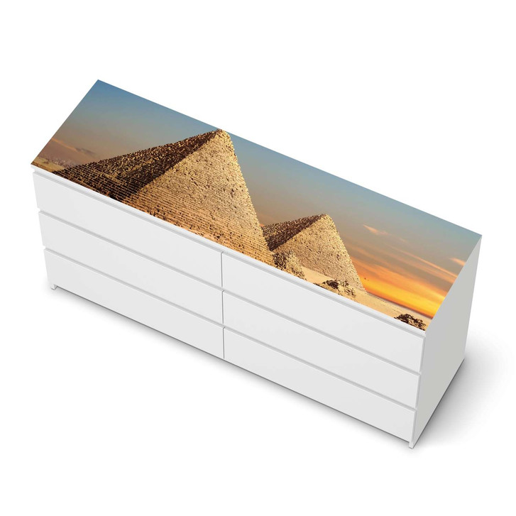 Möbelfolie IKEA Malm Kommode 6 Schubladen (breit) oben - Pyramids - CR116681