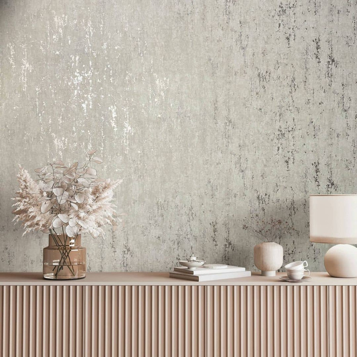 Vliestapete mit schimmerndem Glanz grau Betonoptik - WA445313