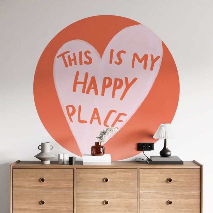 Wandtattoo This is my happy place mit Herz - Fritsch - Rund - WA436550