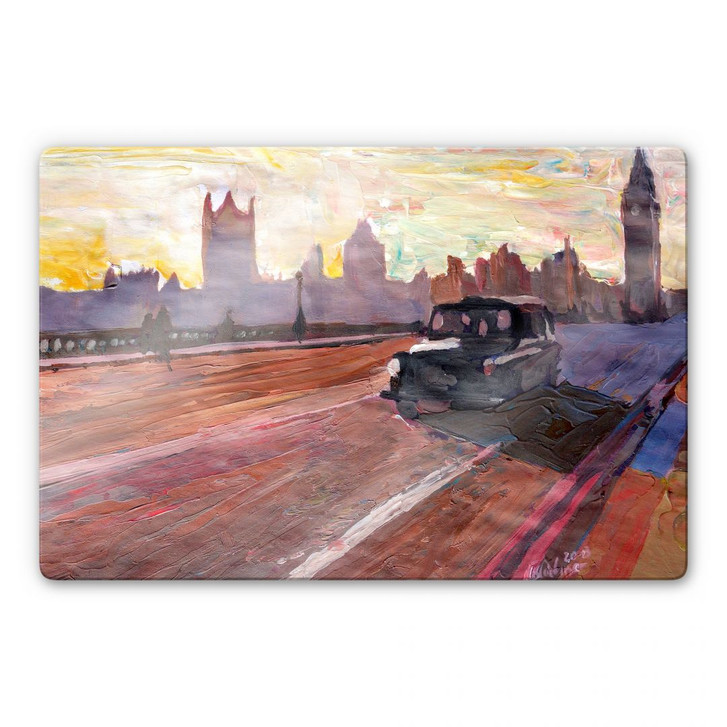 Glasbild Bleichner - London in der Abenddämmerung - WA121102