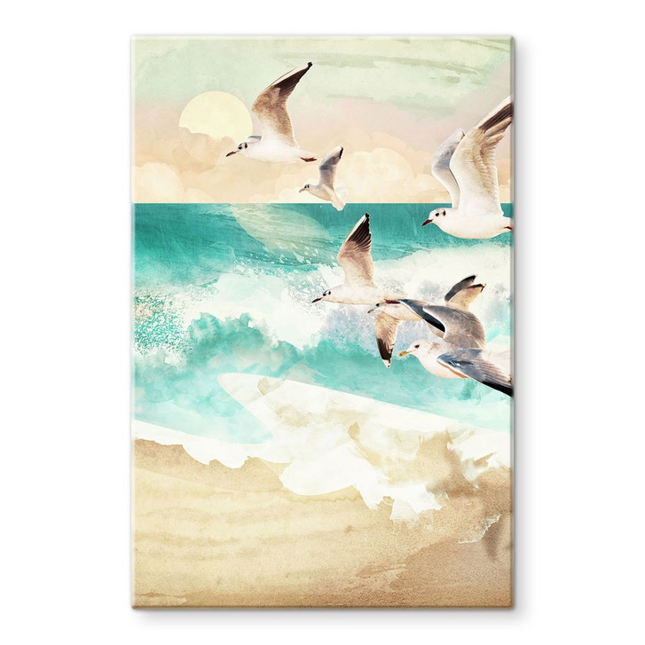 Glasbild Möwen am Strand - SpaceFrog Designs - WA400218
