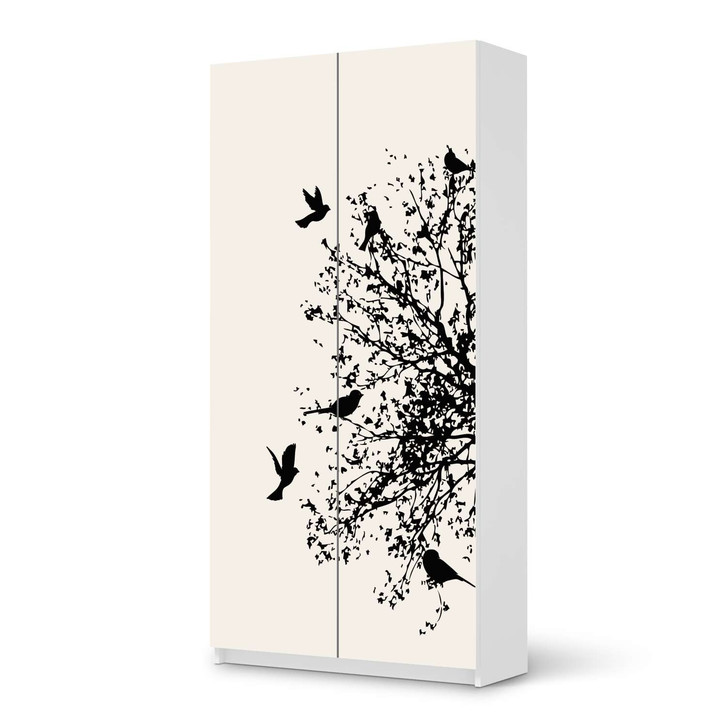 Klebefolie IKEA Pax Schrank 201cm Höhe - 2 Türen - Tree and Birds 2 - CR110000
