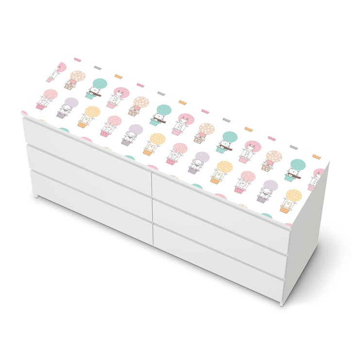 Möbelfolie IKEA Malm Kommode 6 Schubladen (breit) oben - Flying Animals - CR116666