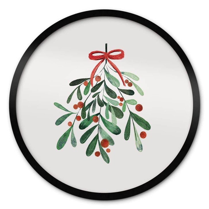 Poster Weihnachtlicher Mistelzweig Rund - Kristina - WA406177