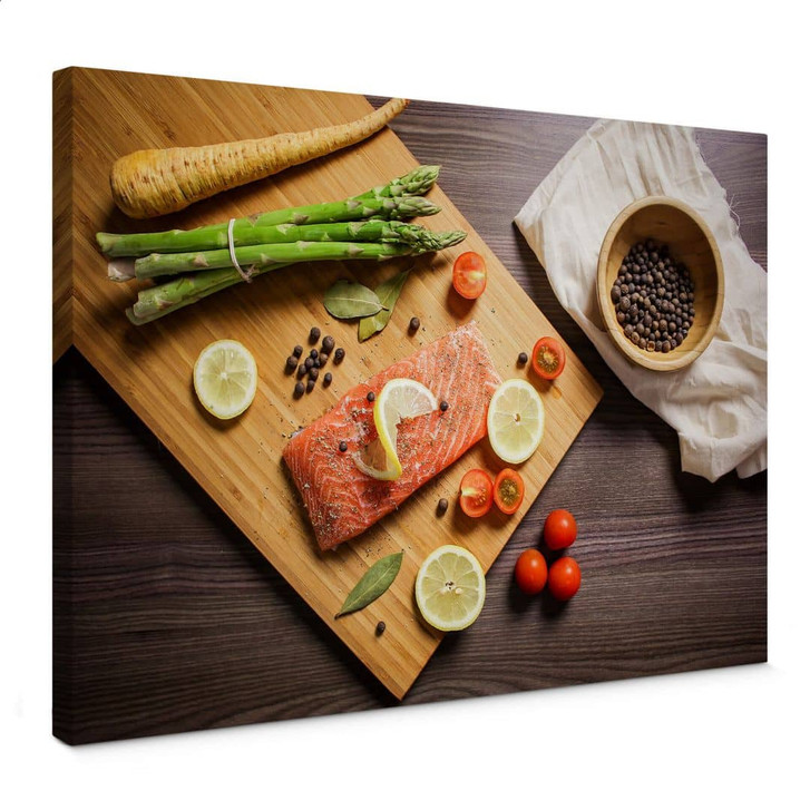 Leinwandbild Frischer Lachs - WA363547