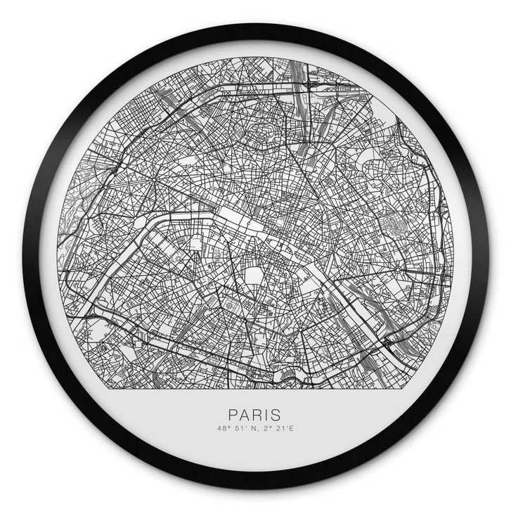 Poster Stadtplan Paris - Rund - WA329197
