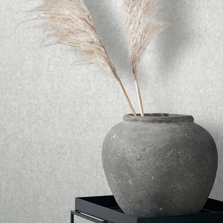 Vliestapete mit matter, leichter Struktur weiss, grau Betonoptik - WA445339