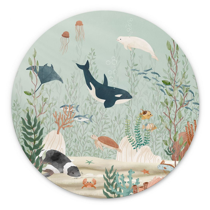 Wandbild Meerestiere tief im Ozean - Oliver Robins - Alu-Dibond - Rund - WA422583