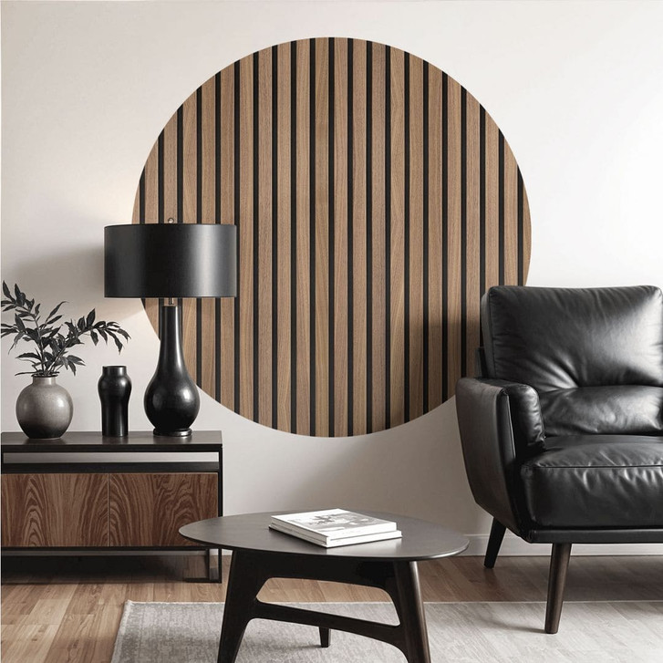 Wandtattoo Wandpaneele Holzoptik - Rund - WA429897