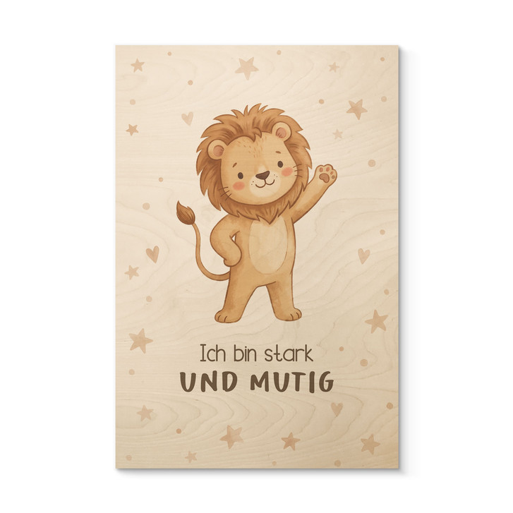 Holzbild mit Löwe - Glaubenssatz 
